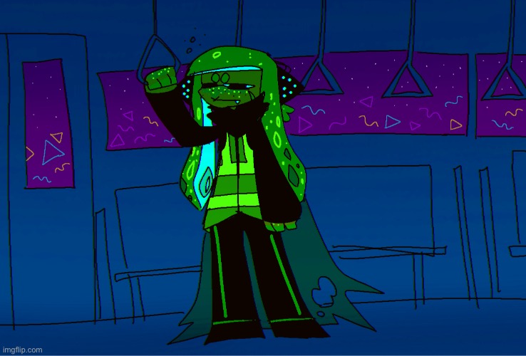 three is chilling in the void in a train :] (art not by me) | made w/ Imgflip meme maker