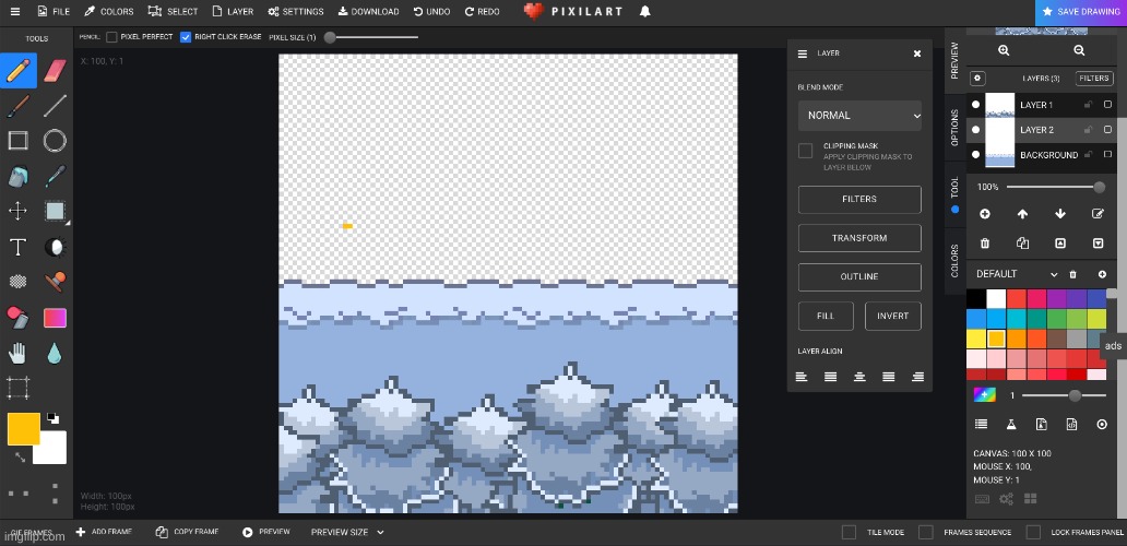 I don't give a darn if it's October here's some Winter based pixel art I'm working on | made w/ Imgflip meme maker