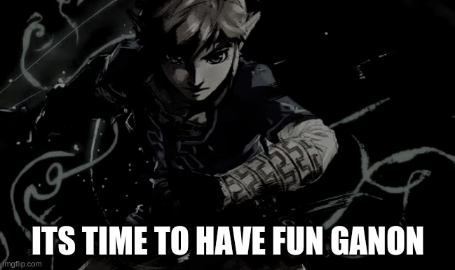 zelda | ITS TIME TO HAVE FUN GANON | image tagged in link | made w/ Imgflip meme maker