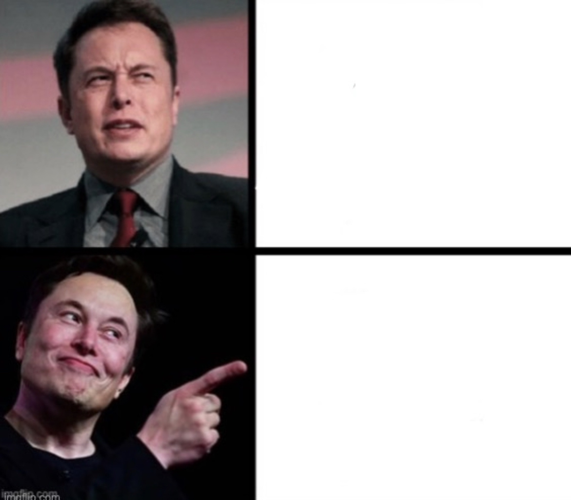 High Quality Disgusted  Elon musks happy Elon musk Blank Meme Template