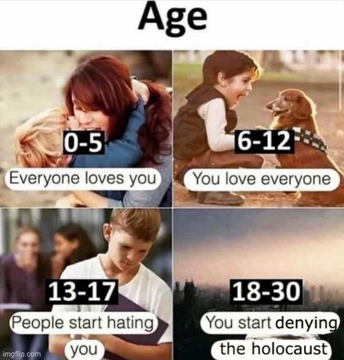 I can already feel people coming to spam “average holocaust denier vs enjoyer” | made w/ Imgflip meme maker