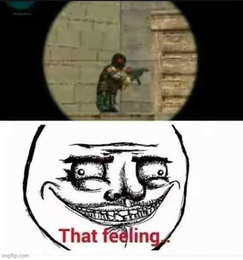 that awesome feeling when you headshot someone with a sniper for the first time | image tagged in that feeling | made w/ Imgflip meme maker