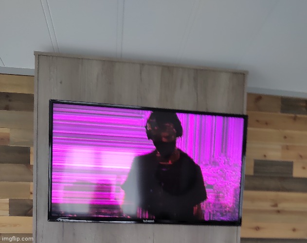 That one time I went on holiday and the TV began to glitch weirdly | image tagged in television | made w/ Imgflip meme maker