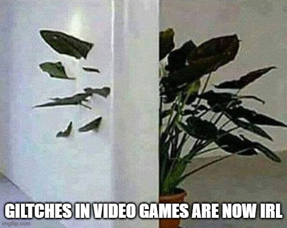 GLITCHES | GILTCHES IN VIDEO GAMES ARE NOW IRL | image tagged in memes | made w/ Imgflip meme maker