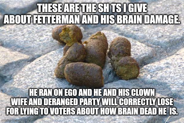 Fetterman is Danish for Brain Dead Propped Up Liar | THESE ARE THE SH TS I GIVE ABOUT FETTERMAN AND HIS BRAIN DAMAGE. HE RAN ON EGO AND HE AND HIS CLOWN WIFE AND DERANGED PARTY WILL CORRECTLY LOSE FOR LYING TO VOTERS ABOUT HOW BRAIN DEAD HE  IS. | image tagged in how to recognize a stroke,dnc,democrats,pennsylvania,stupid people,triggered liberal | made w/ Imgflip meme maker