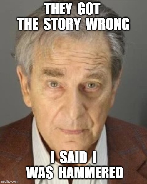 PAUL PELOSI |  THEY  GOT  THE  STORY  WRONG; I  SAID  I  WAS  HAMMERED | image tagged in paul pelosi,hammered,hammer,jussie smollett | made w/ Imgflip meme maker
