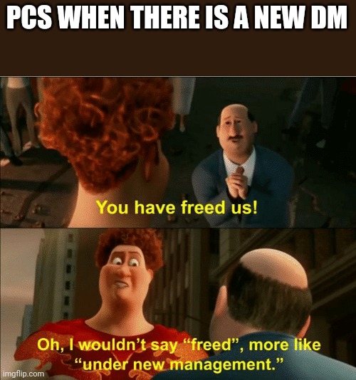 Dm | PCS WHEN THERE IS A NEW DM | image tagged in i wouldnit say freed | made w/ Imgflip meme maker