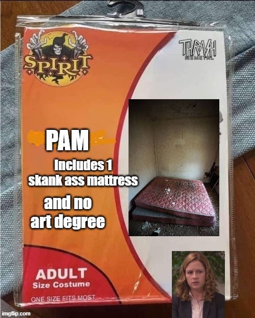 and no art degree; Includes 1 skank ass mattress | image tagged in funny | made w/ Imgflip meme maker