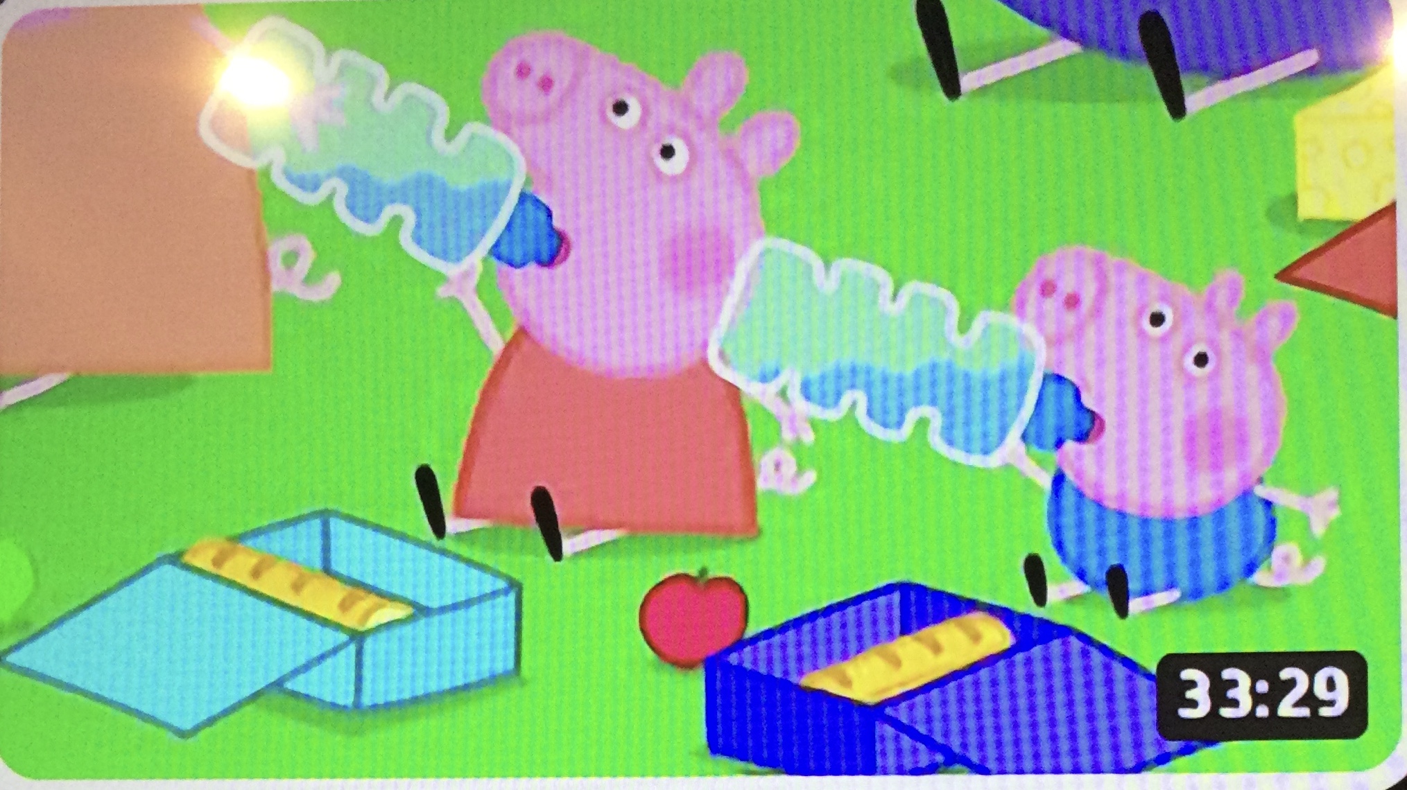 Peppa and George drinking water aggressively Blank Meme Template