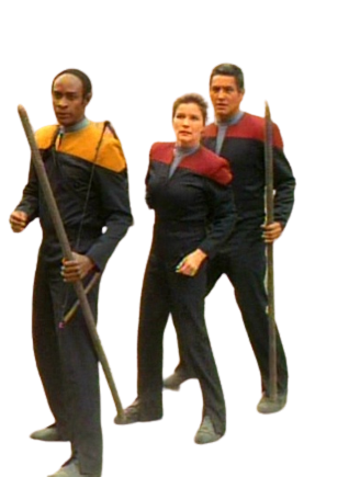 Voyager Crewmembers with Sticks Blank Meme Template