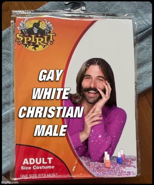 image tagged in spirit of halloween,jonathan van ness,jesus,costume,christian,halloween | made w/ Imgflip meme maker