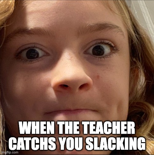 school memes | WHEN THE TEACHER CATCHS YOU SLACKING | image tagged in school | made w/ Imgflip meme maker