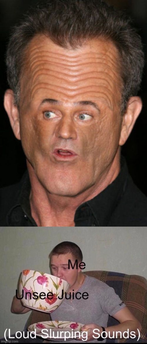 Cursed Mel Gibson | image tagged in loud slurping sounds,cursed image,mel gibson,memes,cursed,meme | made w/ Imgflip meme maker