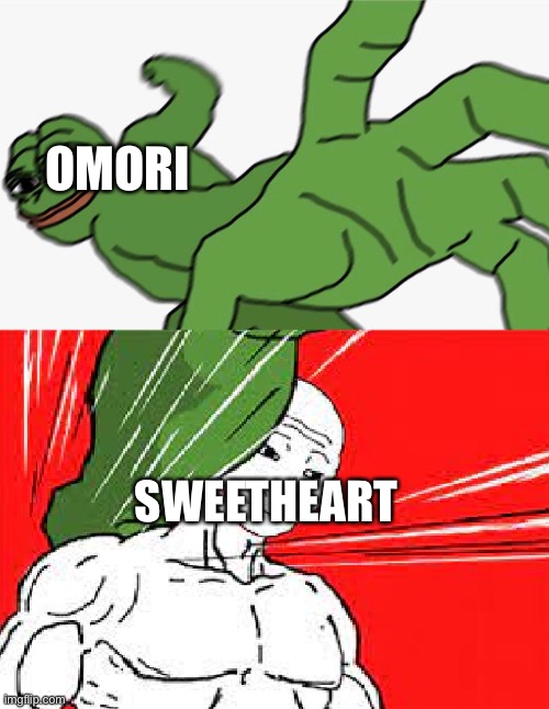 Pepe punch vs. Dodging Wojak | OMORI SWEETHEART | image tagged in pepe punch vs dodging wojak | made w/ Imgflip meme maker