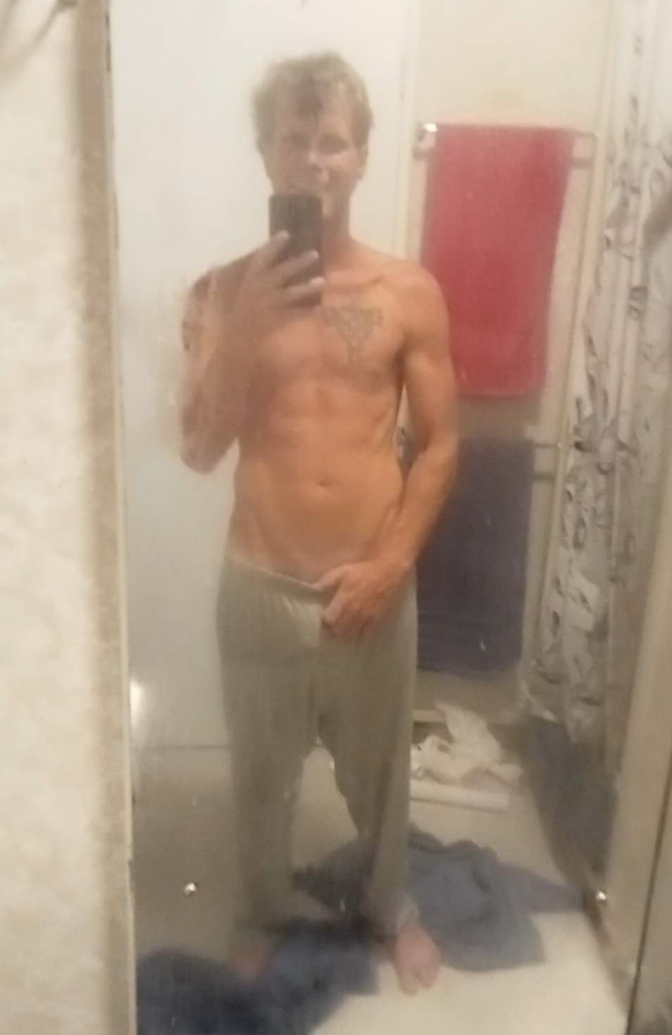 Topless Man Blank Meme Template