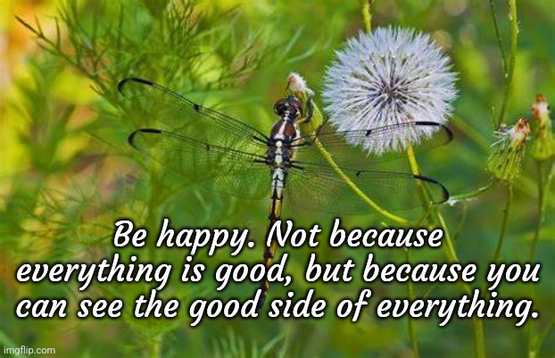 Be Happy | Be happy. Not because everything is good, but because you can see the good side of everything. | image tagged in happiness,optimism | made w/ Imgflip meme maker