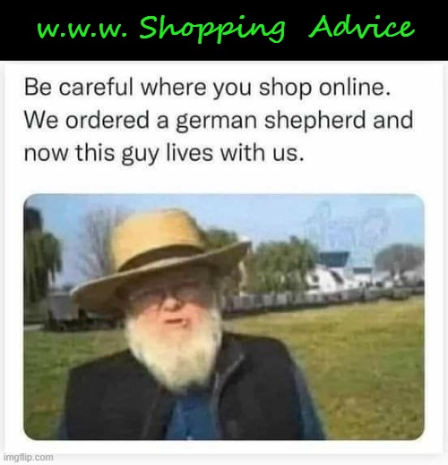 Online Shopping Tips | w.w.w. Shopping  Advice | image tagged in german shepherd | made w/ Imgflip meme maker