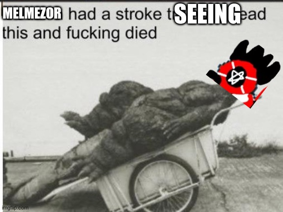 Godzilla | MELMEZOR SEEING | image tagged in godzilla | made w/ Imgflip meme maker