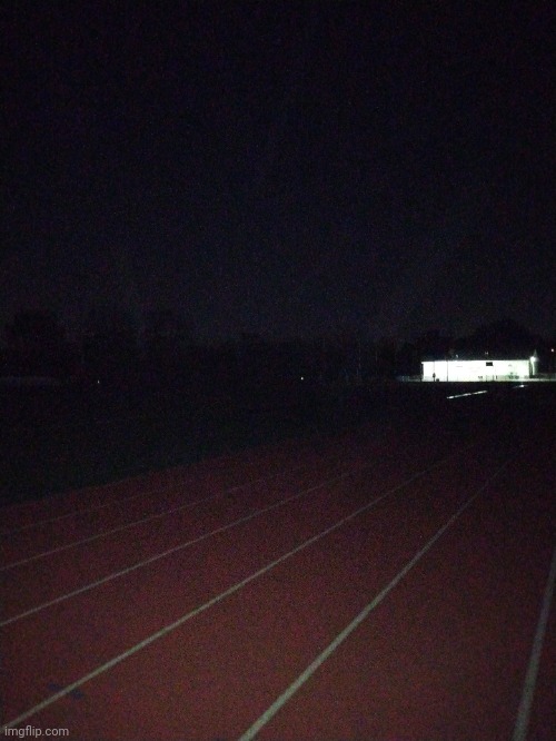 My school's football field at night with the lights off is oddly eerie | made w/ Imgflip meme maker