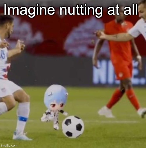 Rei ballin | Imagine nutting at all | image tagged in rei ballin | made w/ Imgflip meme maker