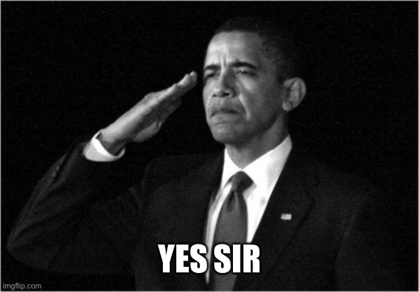 obama-salute | YES SIR | image tagged in obama-salute | made w/ Imgflip meme maker