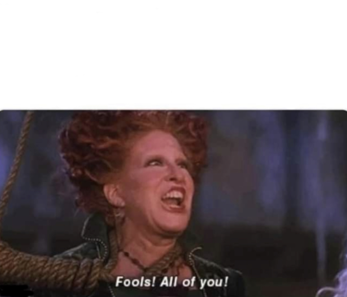 High Quality Fool all of you from hocus pocus Blank Meme Template