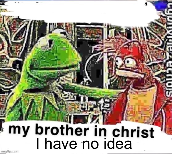 My brother in Christ | I have no idea | image tagged in my brother in christ | made w/ Imgflip meme maker