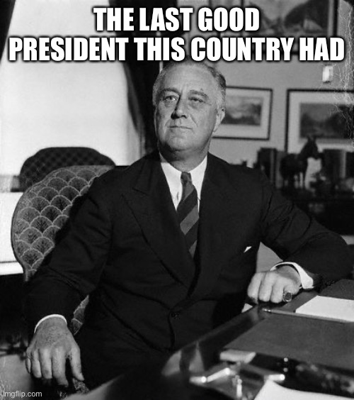 Nowadays, the election is just who is less terrible | THE LAST GOOD PRESIDENT THIS COUNTRY HAD | image tagged in fdr | made w/ Imgflip meme maker
