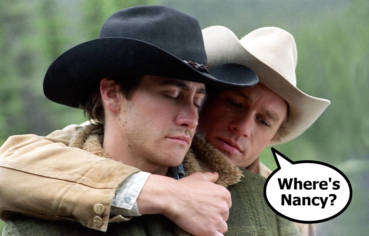 Brokeback Pelosi | image tagged in brokeback mountain,gay jokes,i dunno man seems kinda gay to me,wouldn't that make you gay,paul pelosi,queer | made w/ Imgflip meme maker