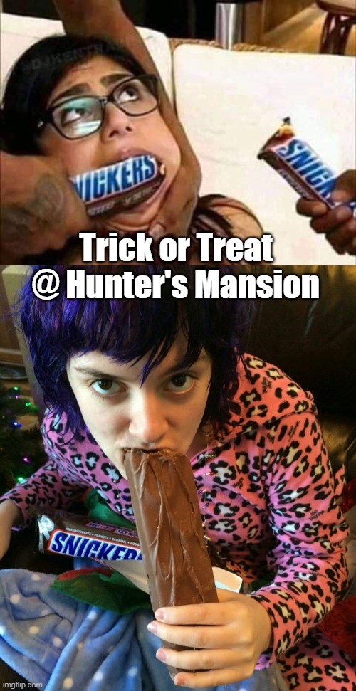 Trick or Treat @ Hunter's Mansion | made w/ Imgflip meme maker