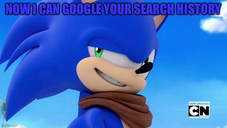 Sonic Meme | NOW I CAN GOOGLE YOUR SEARCH HISTORY | image tagged in sonic meme | made w/ Imgflip meme maker