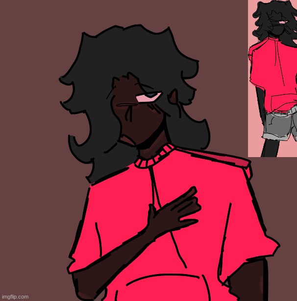 so i drew orical- as a human- and- uh | made w/ Imgflip meme maker