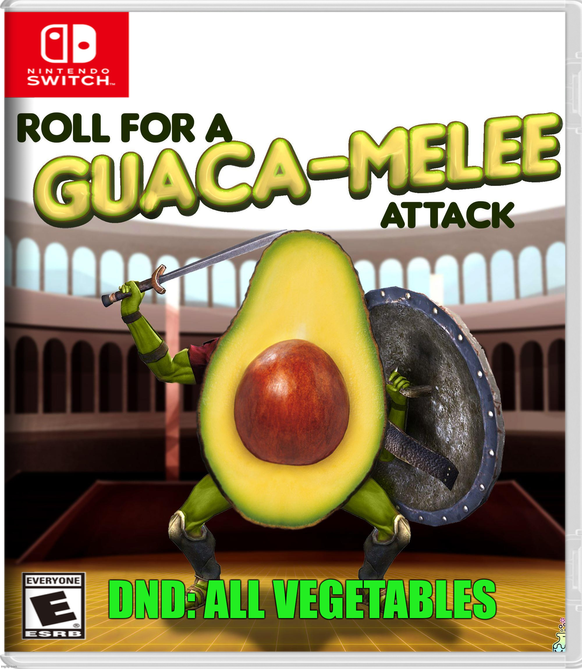 DND: ALL VEGETABLES | image tagged in fake,nintendo switch | made w/ Imgflip meme maker