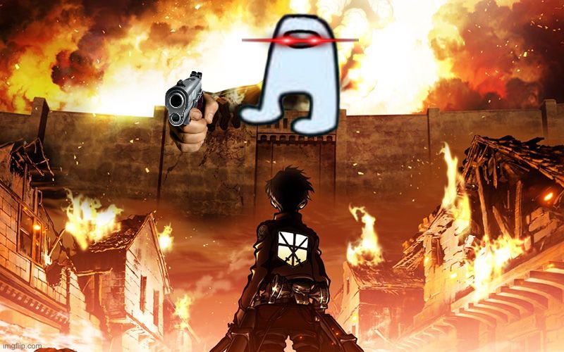 Attack on Amomus | image tagged in attack on titan | made w/ Imgflip meme maker