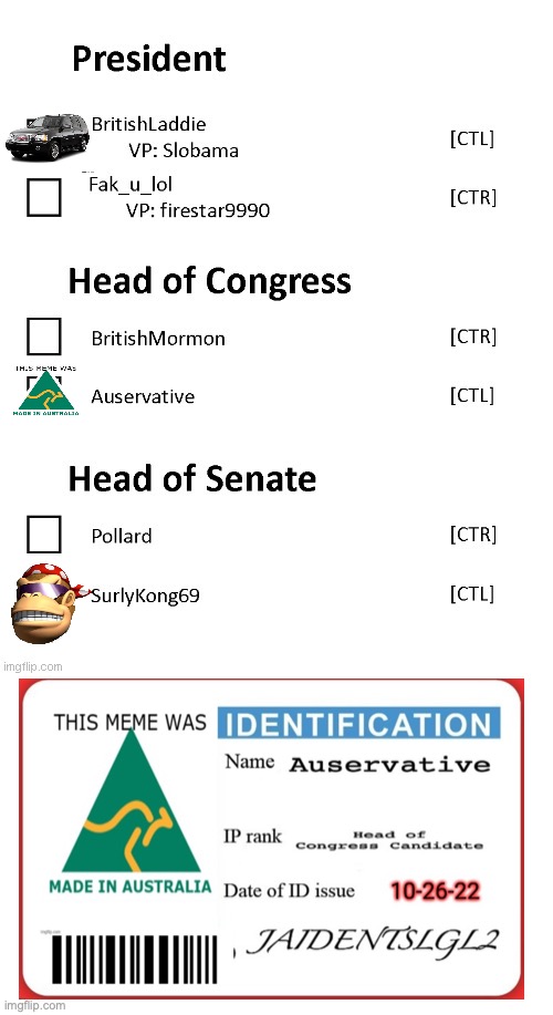Vote Choose the Left, The Unopposed Party | image tagged in imgflip_presidents ballot october 2022 | made w/ Imgflip meme maker