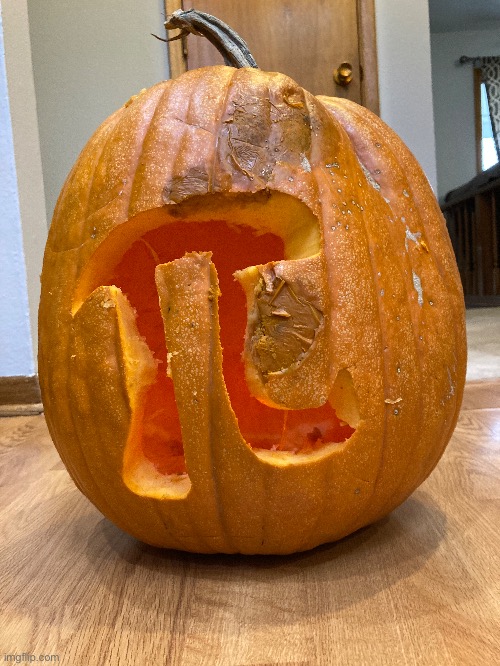 I carved a pumpkin (it is pumpkin pi) | made w/ Imgflip meme maker