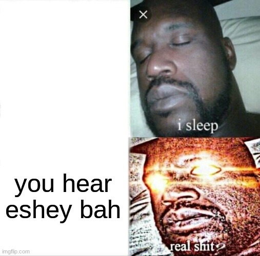 Sleeping Shaq Meme | you hear eshey bah | image tagged in memes,sleeping shaq | made w/ Imgflip meme maker