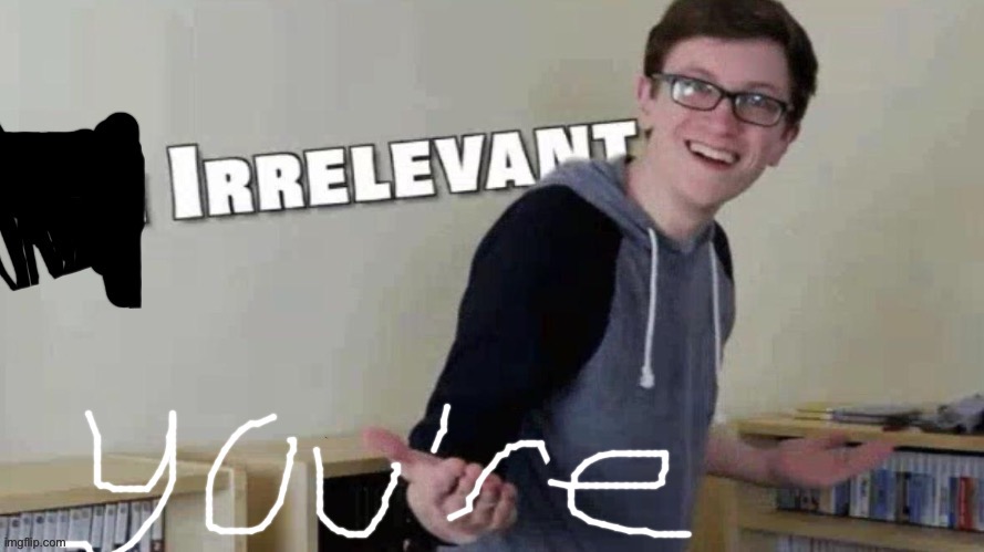 You’re irrelevant | image tagged in you re irrelevant | made w/ Imgflip meme maker