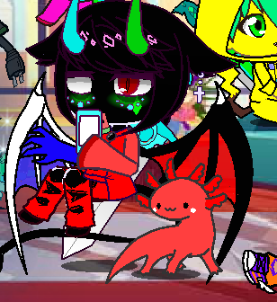 Nightmare whith an axolotl Blank Meme Template