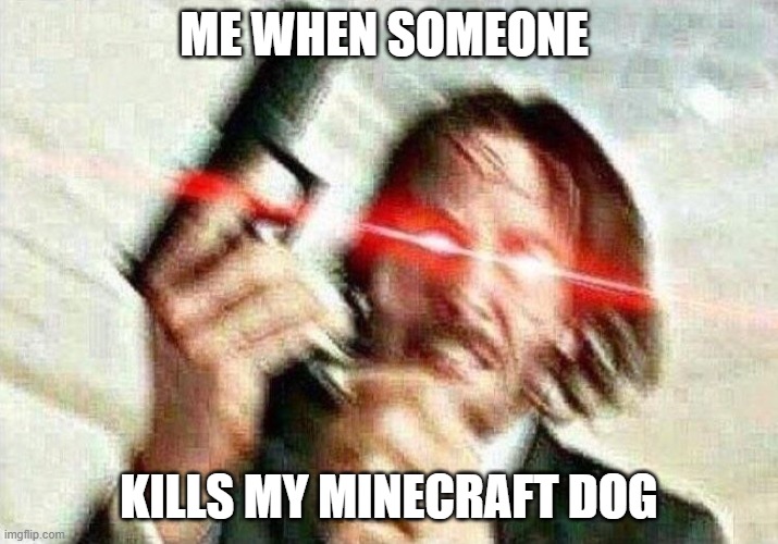 minecraft dog | ME WHEN SOMEONE; KILLS MY MINECRAFT DOG | image tagged in john wick | made w/ Imgflip meme maker