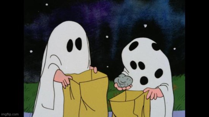 Charlie Brown Halloween Rock | image tagged in charlie brown halloween rock | made w/ Imgflip meme maker
