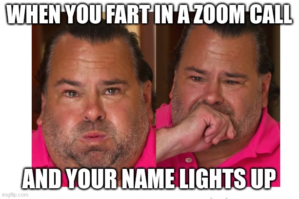 big ed | WHEN YOU FART IN A ZOOM CALL; AND YOUR NAME LIGHTS UP | image tagged in big ed | made w/ Imgflip meme maker