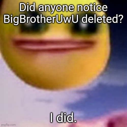 fortnite balls | Did anyone notice BigBrotherUwU deleted? I did. | image tagged in fortnite balls | made w/ Imgflip meme maker