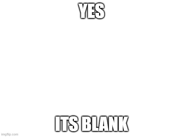 BLANK | YES; ITS BLANK | image tagged in blank white template | made w/ Imgflip meme maker