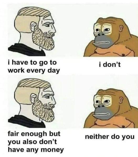 Man and monkey Blank Meme Template