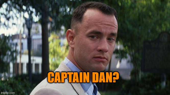 Forrest Gump | CAPTAIN DAN? | image tagged in forrest gump | made w/ Imgflip meme maker