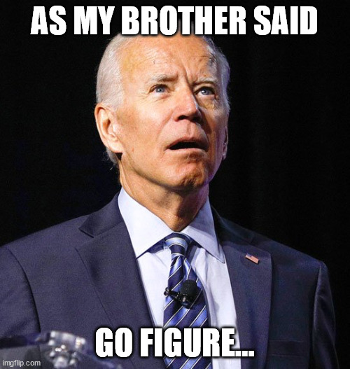 Joe Biden | AS MY BROTHER SAID GO FIGURE... | image tagged in joe biden | made w/ Imgflip meme maker