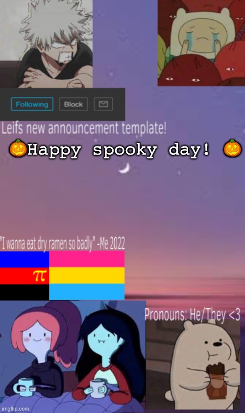 ^^ | 🎃Happy spooky day! 🎃 | image tagged in leif s new announcement template | made w/ Imgflip meme maker