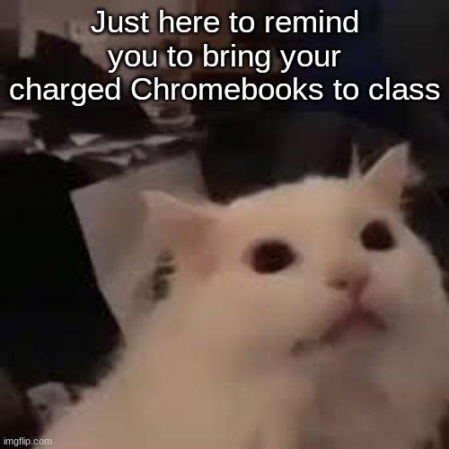 Just here to remind you to bring your charged Chromebooks to class | made w/ Imgflip meme maker