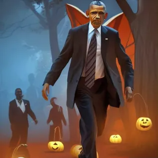 High Quality Barack Obama casting a vote as a costumed Halloween sloth Blank Meme Template